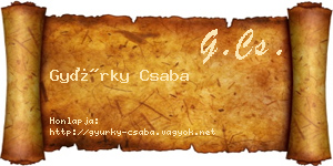 Gyürky Csaba névjegykártya
